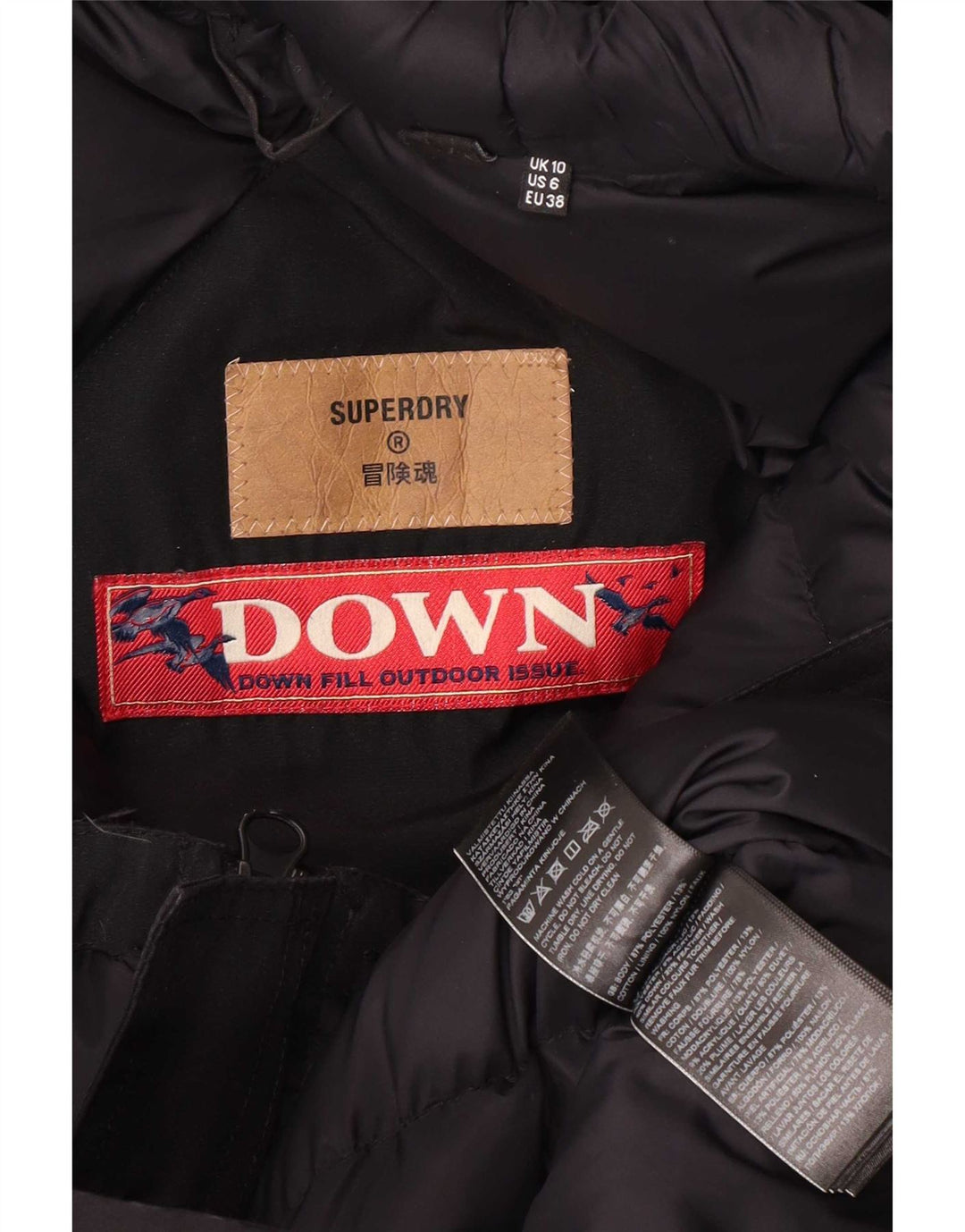 Superdry γυναικείο μπουφάν Parka με κουκούλα UK 10 Small Black Polyester