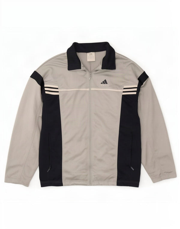 Ανδρική φόρμα φόρμας Adidas με γραφικό φόρεμα πάνω σακάκι μεσαίου γκρι χρώματος πολυεστέρας