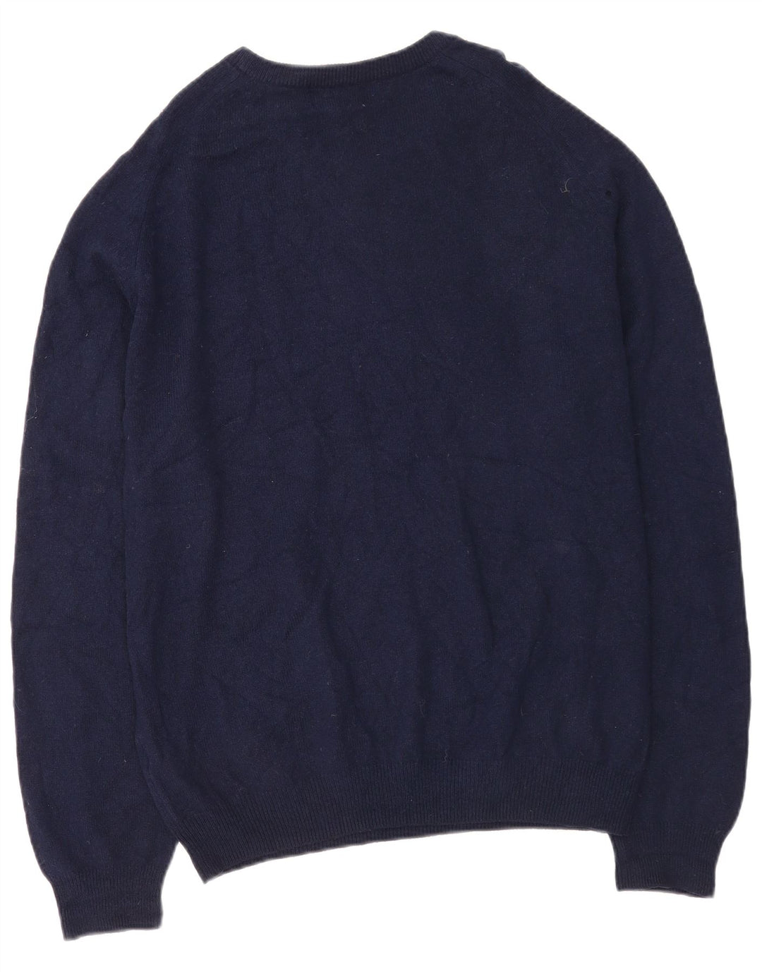 Marks & Spencer Ανδρικό πουλόβερ με λαιμόκοψη XL Navy Blue Lambswool