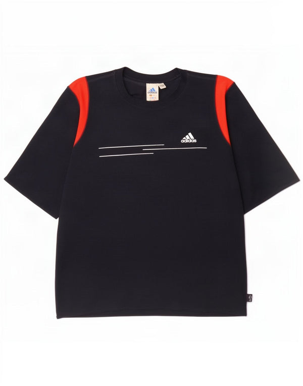 Ανδρικό T-Shirt Climalite Adidas Top XL Navy Blue Colorblock Πολυεστέρας