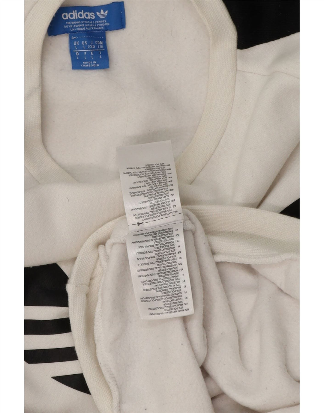 Ανδρικό γραφικό φούτερ Adidas Jumper σε μεγάλο λευκό χρώμα, βαμβακερό