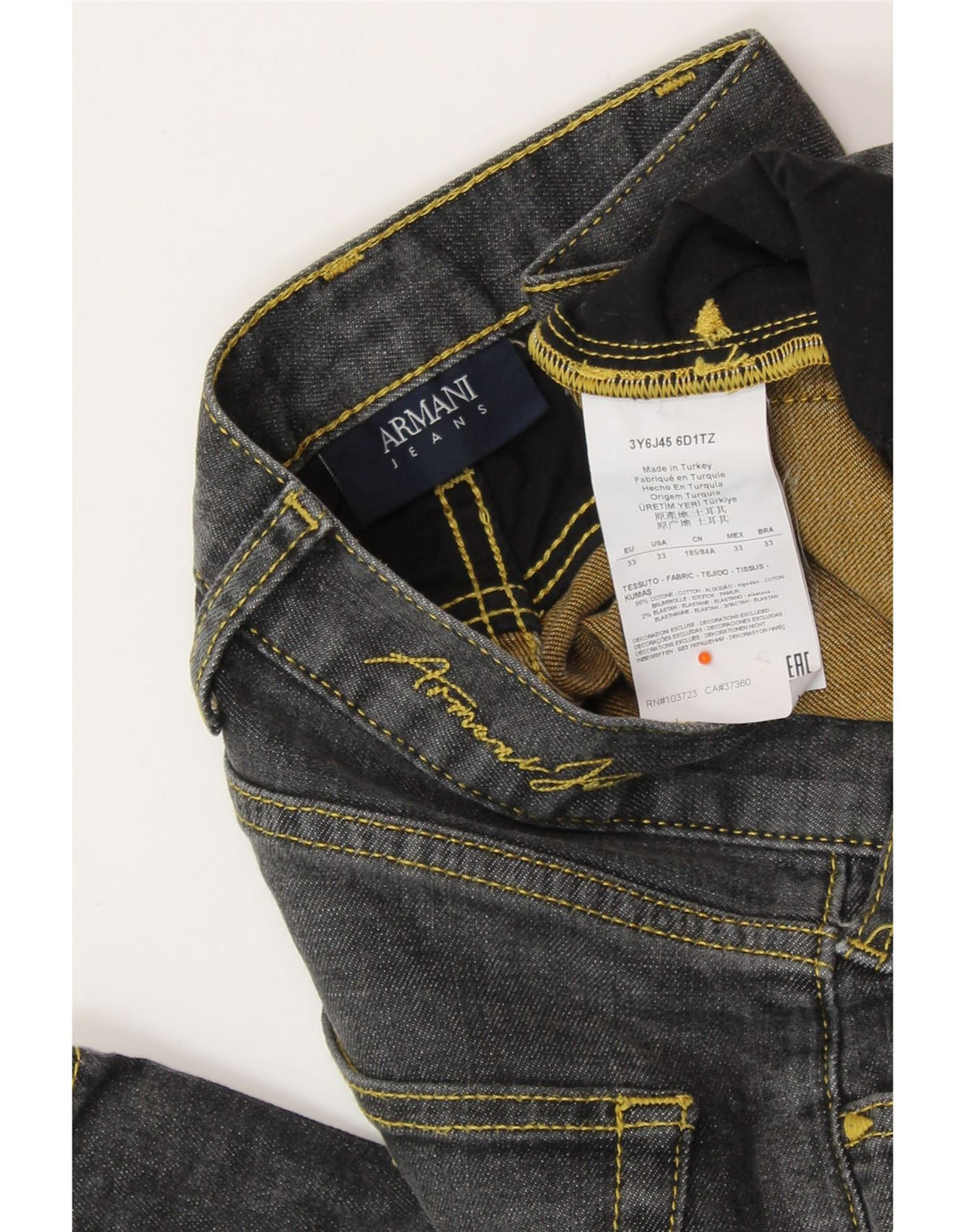 ARMANI Ανδρικό τζιν ίσιο W33 L32 Γκρι βαμβακερό