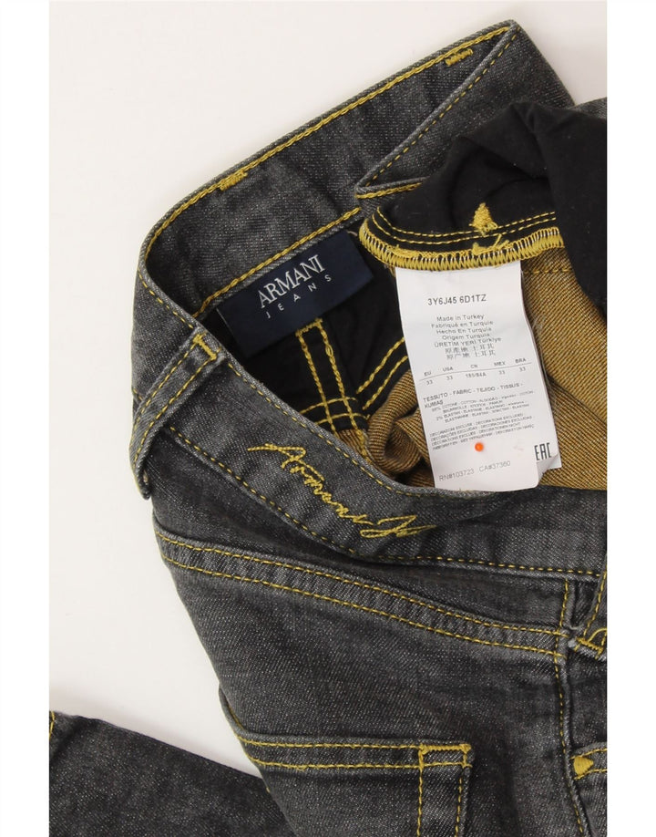 ARMANI Ανδρικό τζιν ίσιο W33 L32 Γκρι βαμβακερό