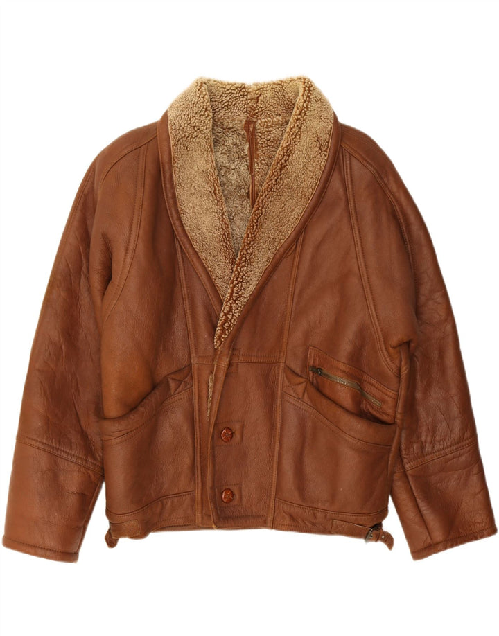 Ανδρικό Shearling Jacket VINTAGE UK 42 XL Καφέ