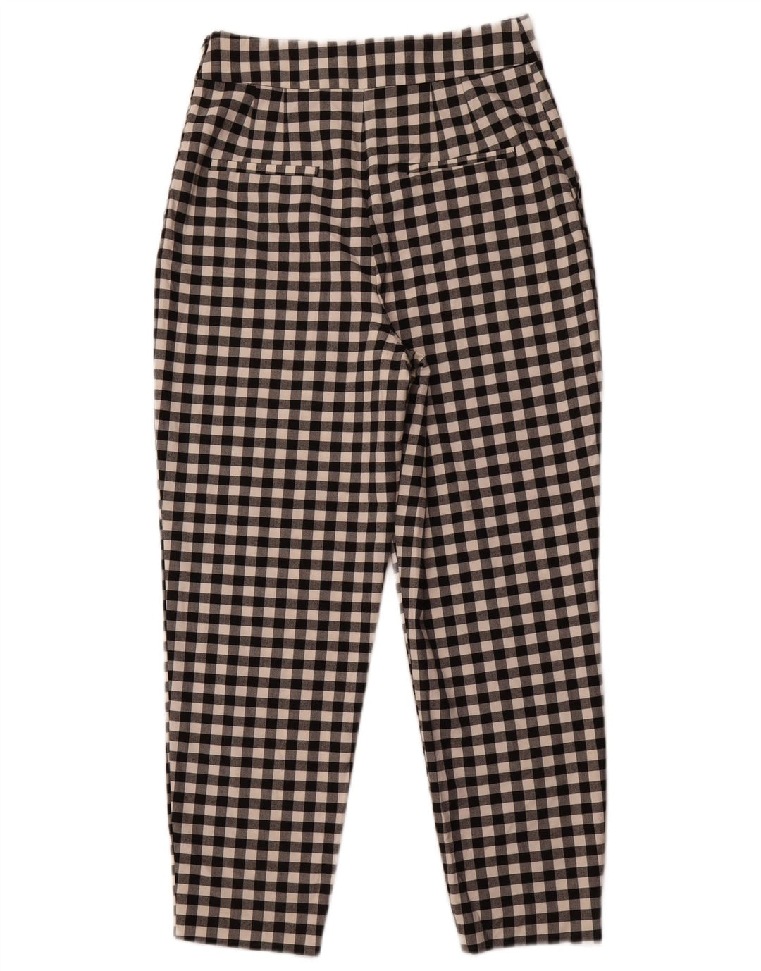 ZARA Γυναικείο κωνικό παντελόνι Chino Medium W28 L26 Μαύρο Gingham Polyester