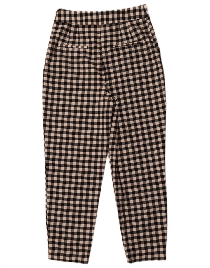 ZARA Γυναικείο κωνικό παντελόνι Chino Medium W28 L26 Μαύρο Gingham Polyester