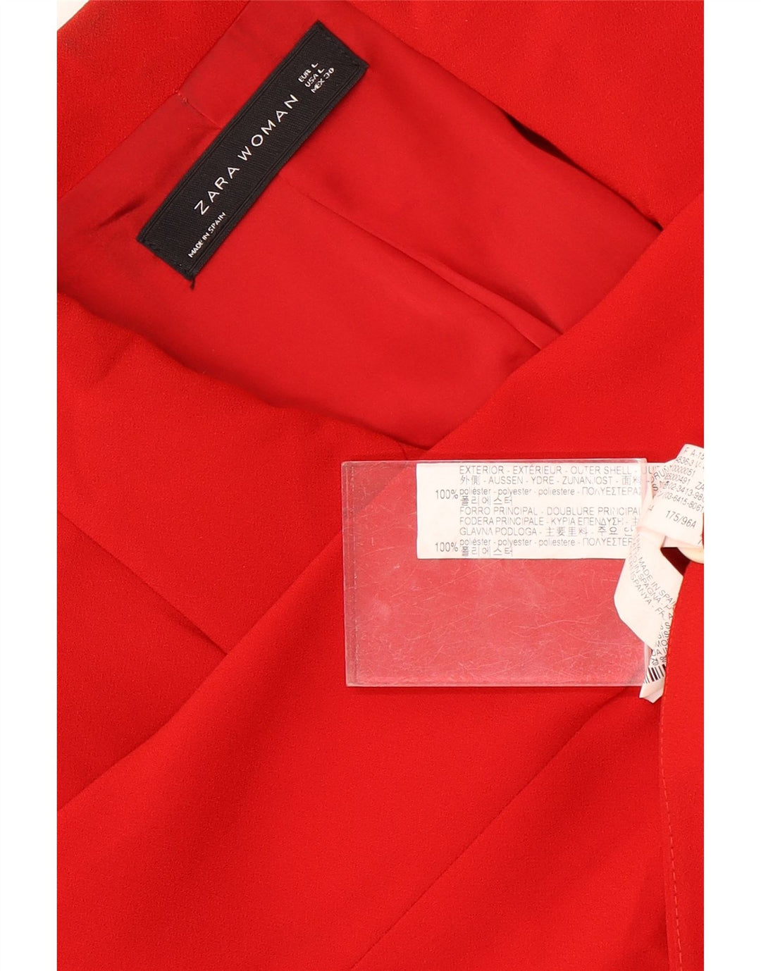 Zara Γυναικείο Μπλέιζερ Διπλό Μπουφάν UK 14 Μεγάλο Κόκκινο Πολυεστέρας