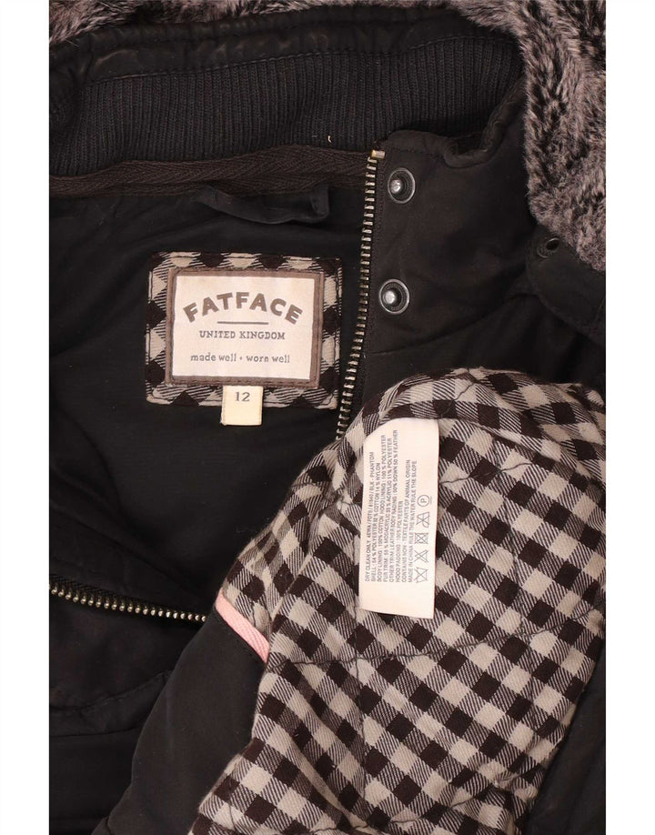 Fat Face Γυναικεία κουκούλα με επένδυση Gilet UK 12 μεσαίο μαύρο πολυεστέρας