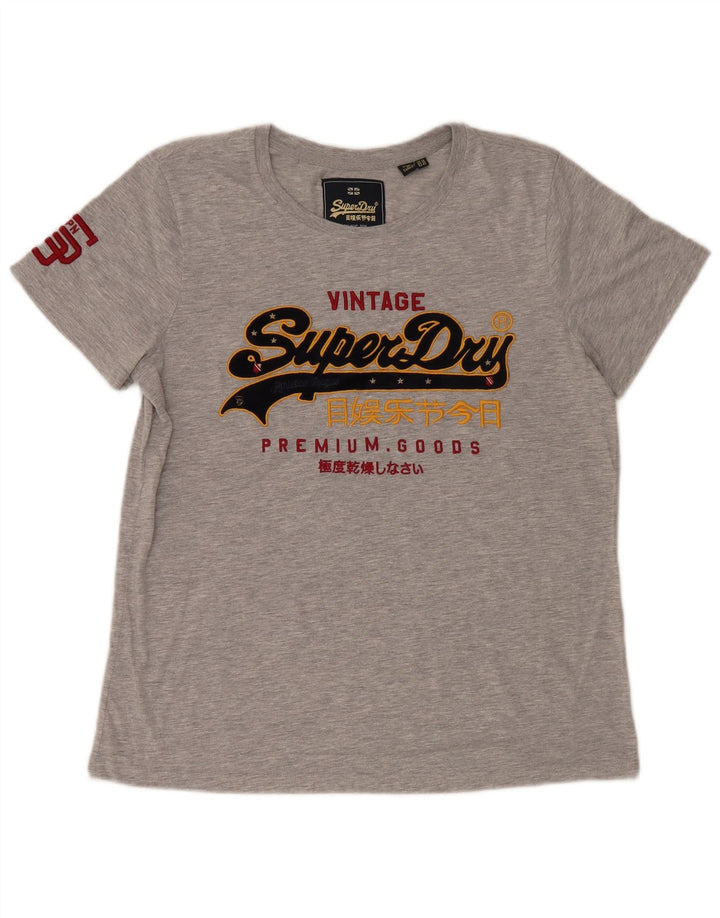 Γυναικείο γραφικό μπλουζάκι Superdry Top UK 14 Large Grey