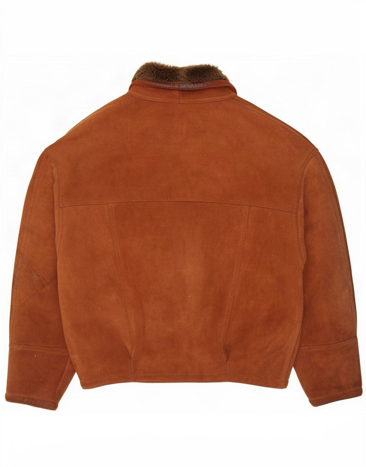 Vintage Ανδρικό Shearling Jacket IT 46 Small Brown