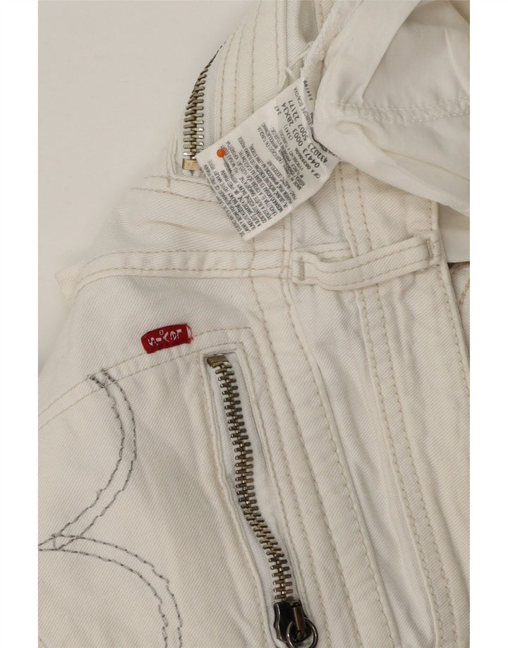 Γυναικείο τζιν σορτς LEVI'S W28 μεσαίο λευκό βαμβακερό