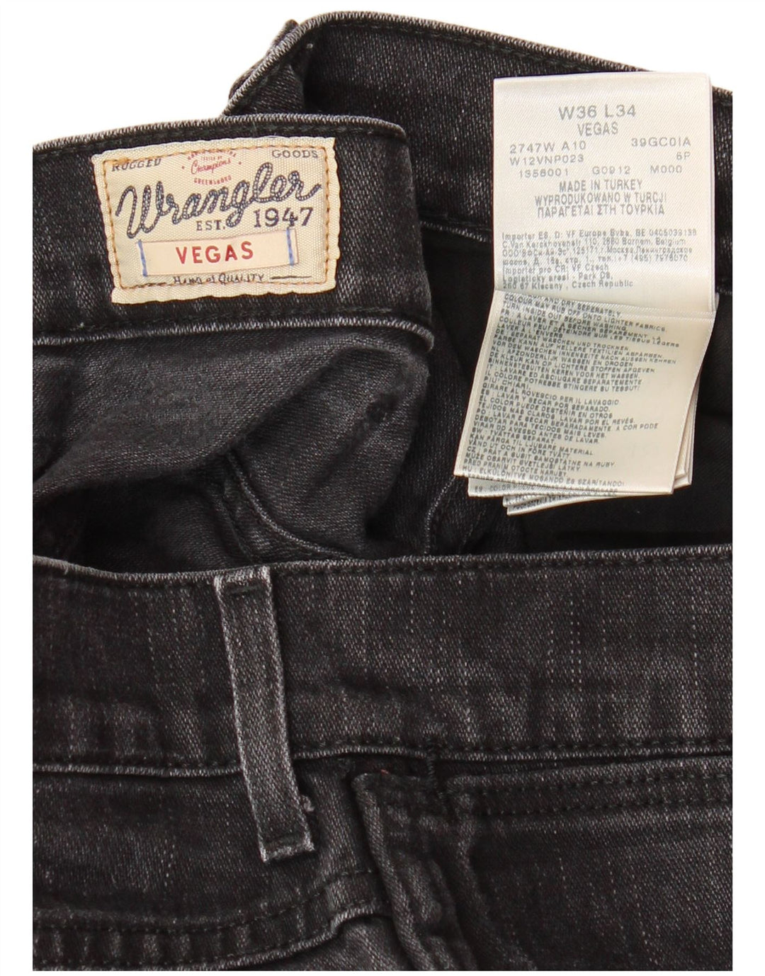 Ανδρικό τζιν WRANGLER Vegas Skinny W36 L34 Μαύρο βαμβακερό