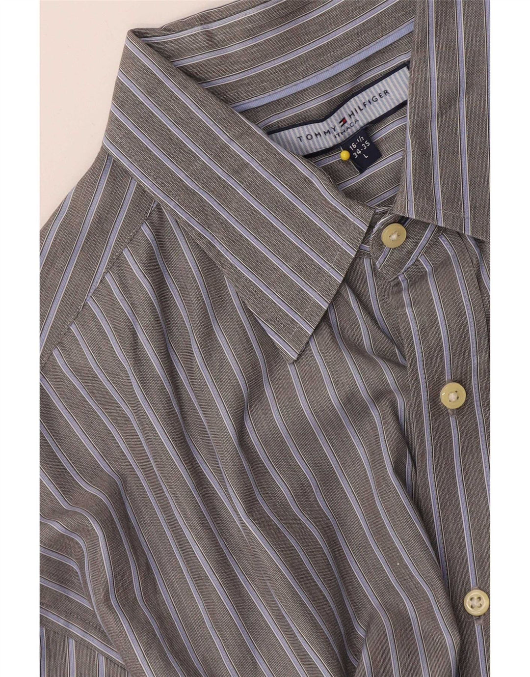 Ανδρικό πουκάμισο Tommy Hilfiger Size 16 1/2 Large Grey ριγέ