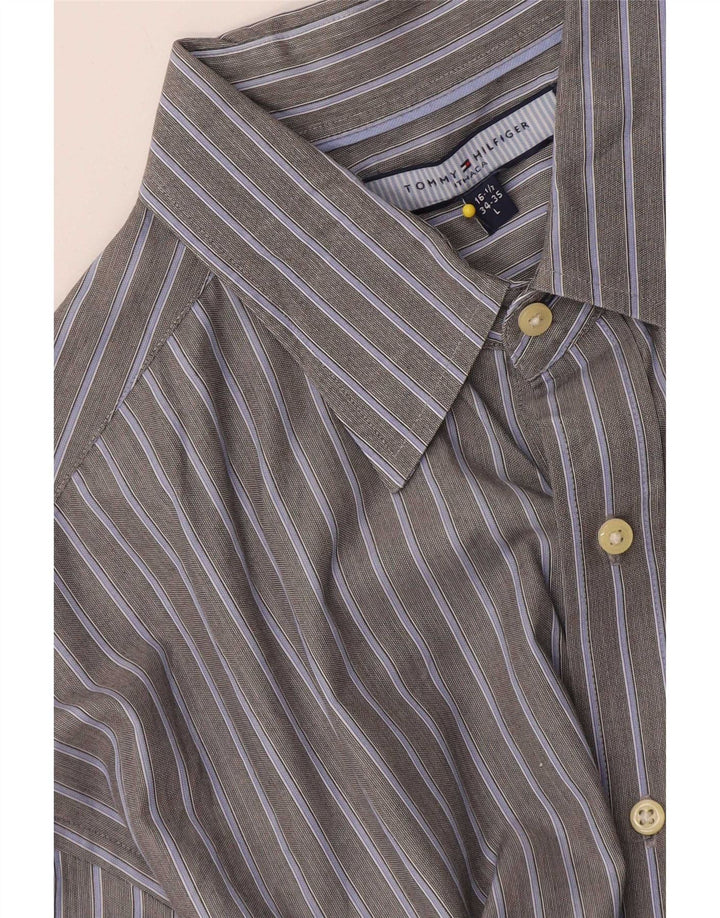 Ανδρικό πουκάμισο Tommy Hilfiger Size 16 1/2 Large Grey ριγέ