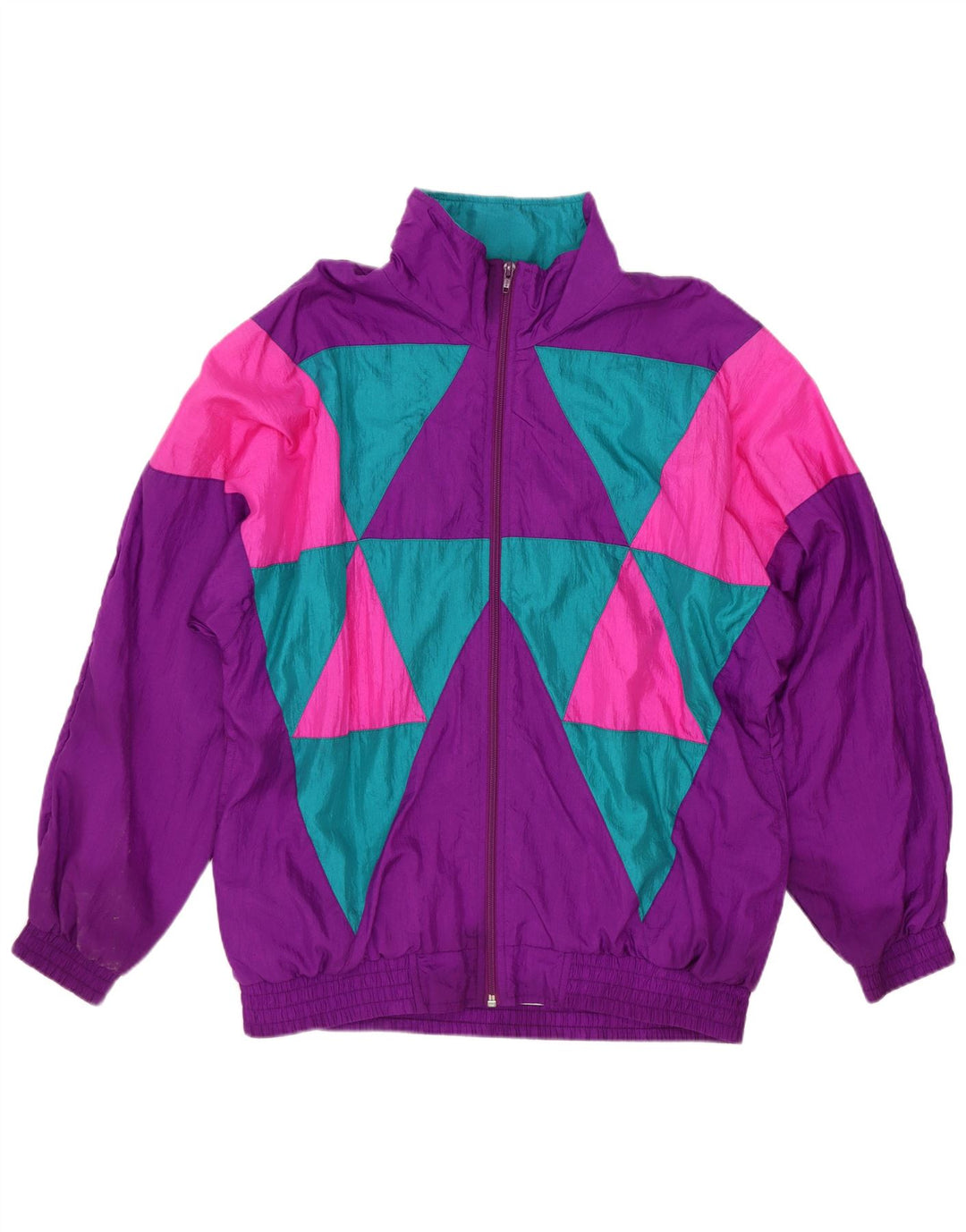 Sunterra γυναικεία υπερμεγέθη αθλητική φόρμα Top Jacket UK 10 Small Purple Geometric