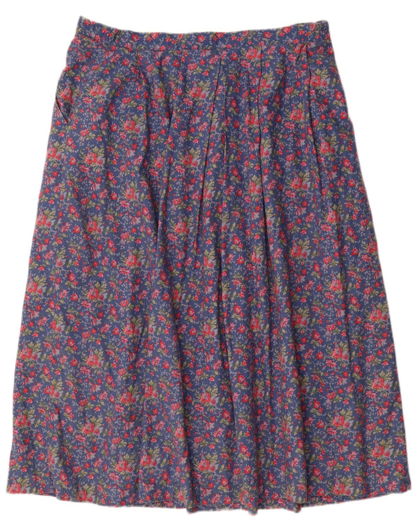 Country Collection Γυναικεία Flared Φούστα UK 18 XL W34 Blue Floral Βαμβακερό