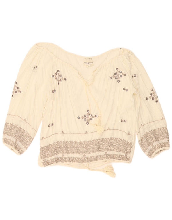 Polo Ralph Lauren γυναικεία μπλούζα με 3/4 μανίκια τοπ UK 6 XS Λευκό Floral