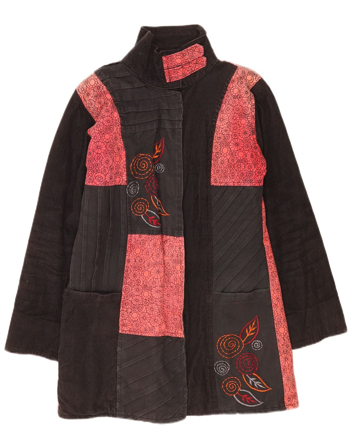 Vintage Γυναικείο Πανωφόρι UK 12 Medium Black Patchwork Βαμβακερό