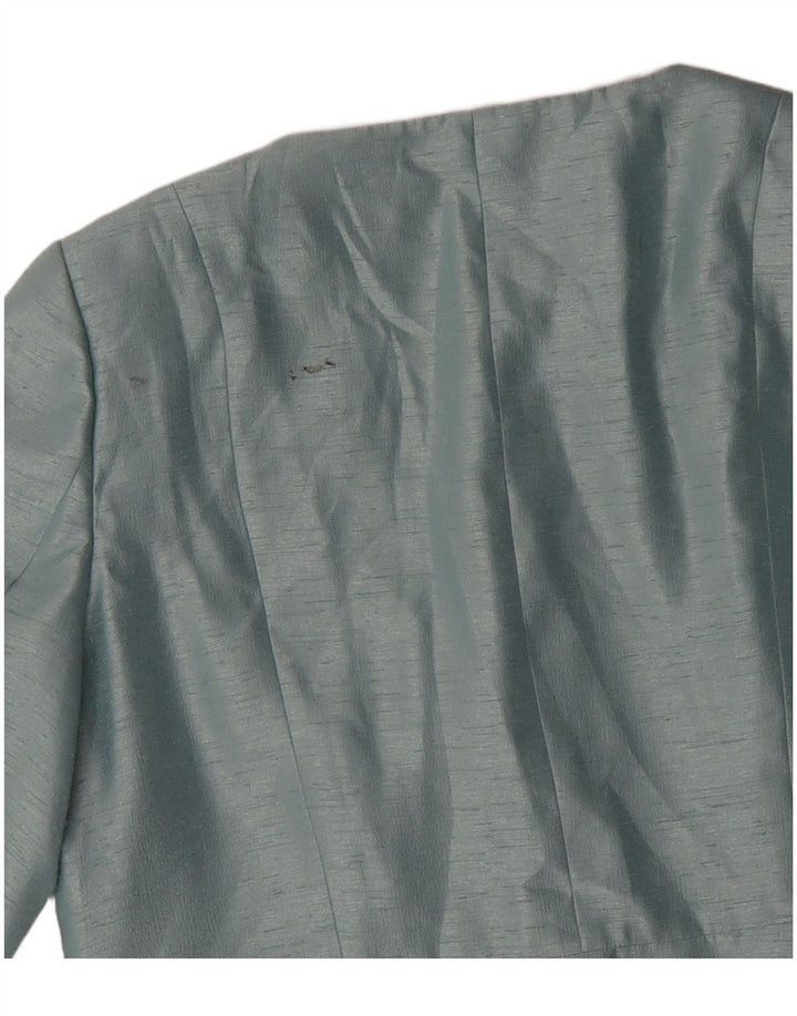 Jacques Vert Γυναικείο 3/4 μανίκι Crop Blazer Jacket UK 16 Large Blue Viscose