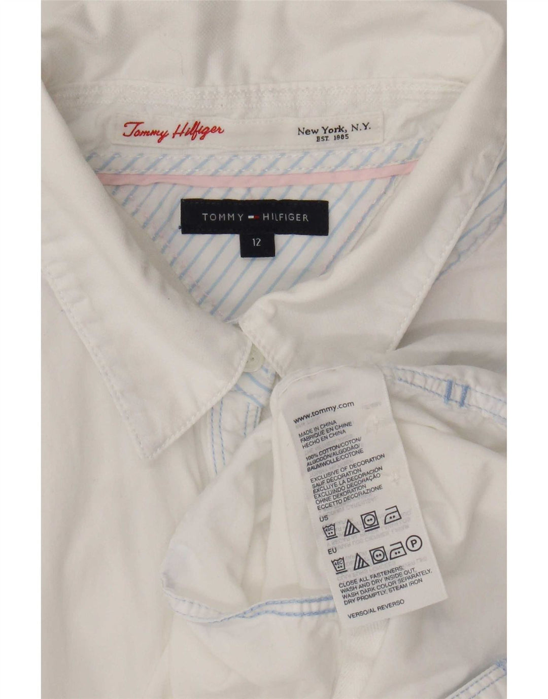 Tommy Hilfiger Γυναικείο Πουκάμισο US 12 μεγάλο λευκό βαμβακερό