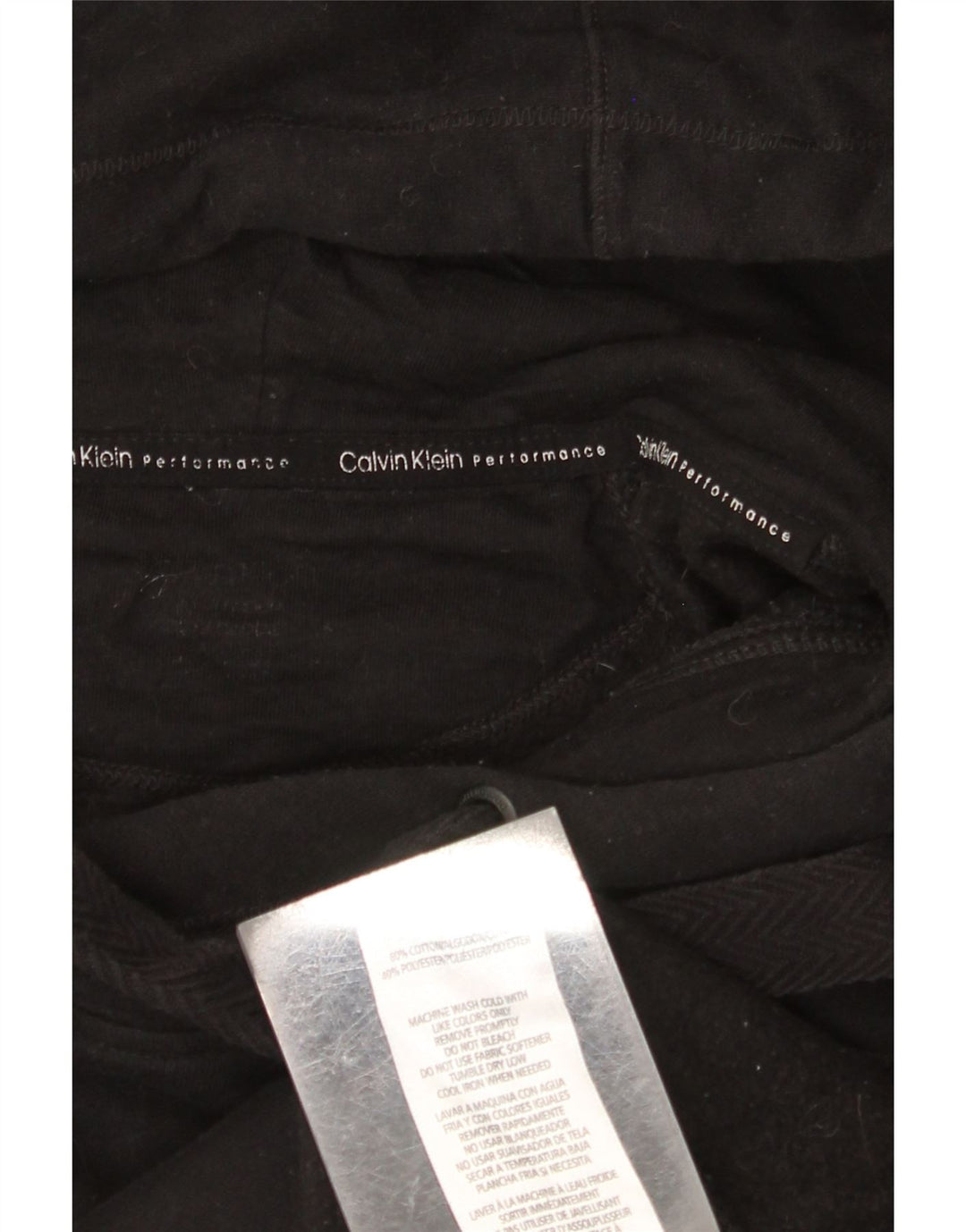 CALVIN KLEIN Γυναικείο υπερμεγέθη γραφικό κουκούλα UK 18 XL μαύρο βαμβακερό