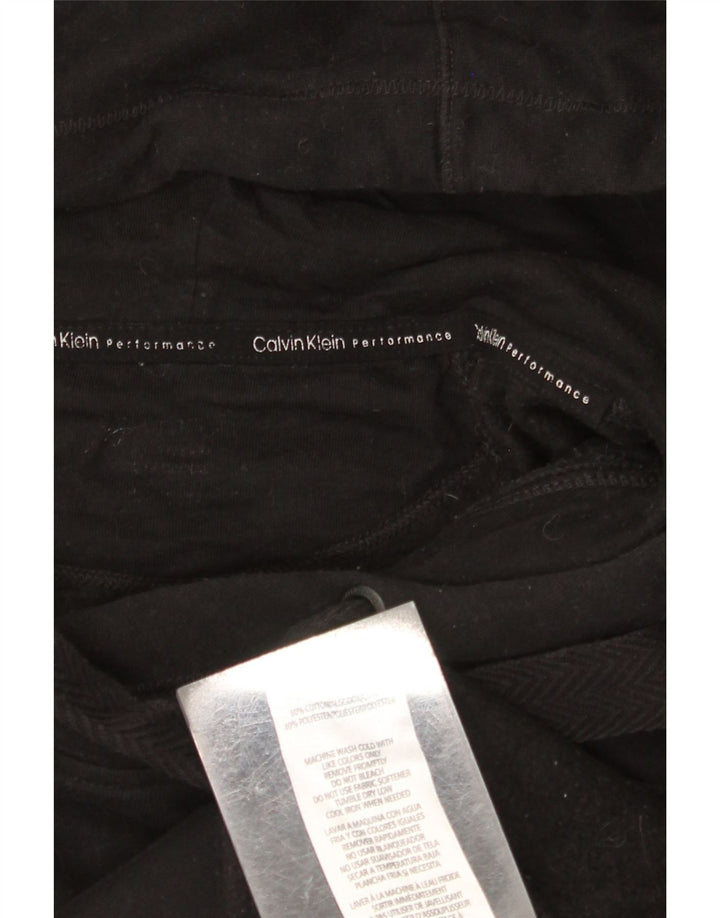 CALVIN KLEIN Γυναικείο υπερμεγέθη γραφικό κουκούλα UK 18 XL μαύρο βαμβακερό