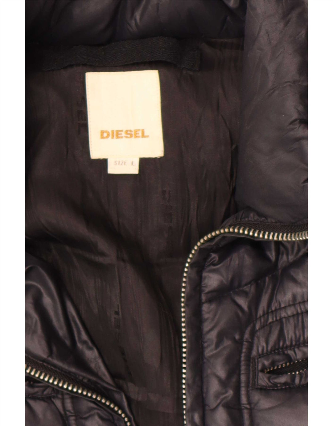 Diesel γυναικείο μπουφάν με κουκούλα UK 16 Large Μαύρο