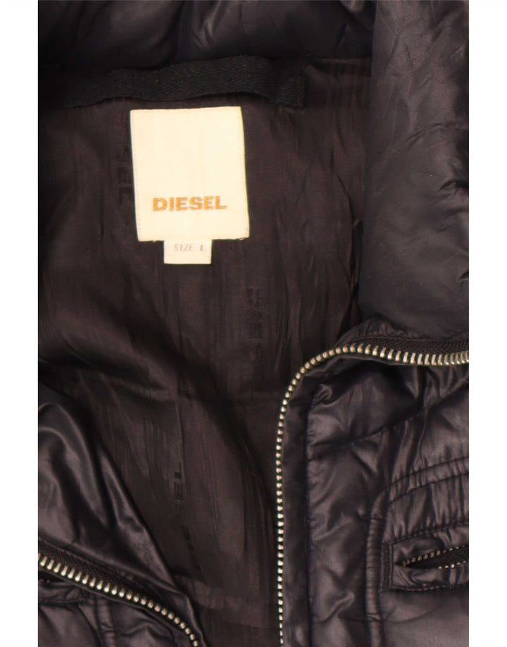 Diesel γυναικείο μπουφάν με κουκούλα UK 16 Large Μαύρο