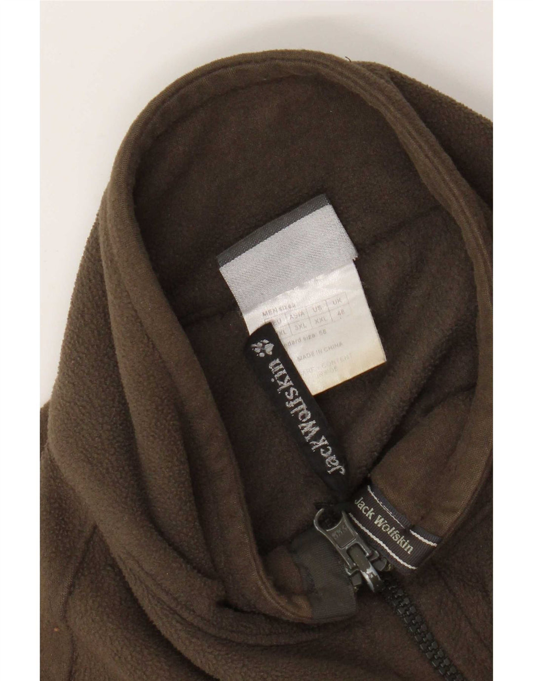 Jack Wolfskin Mens Liner Fleece Jacket UK 48 2XL Khaki Polyester