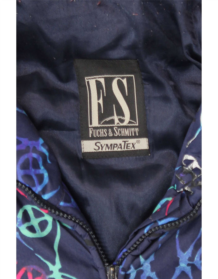FUCHS & SCHMITT Γυναικείο μπουφάν με κουκούλα UK 16 Large Navy Blue Geometric