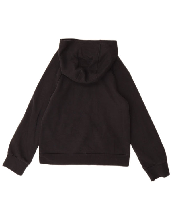UNDER Armour Girls Graphic Hoodie Jumper 7-8 ετών Small Black Cotton