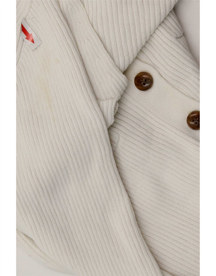 Zara Γυναικεία Ζακέτα Crop UK 12 μεσαία λευκή βισκόζη