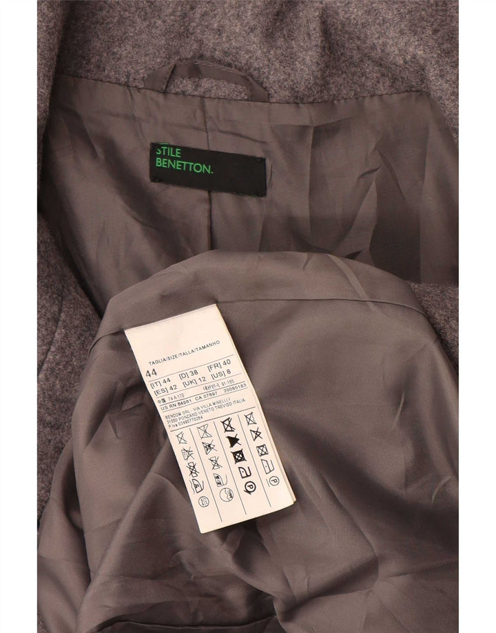 Γυναικείο παλτό Benetton UK 12 Μαλλί μεσαίου γκρι