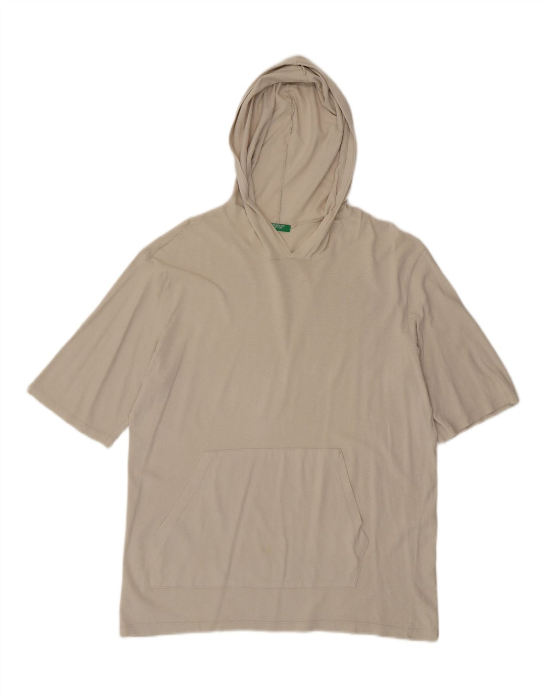 Ανδρικό μπλουζάκι Benetton με κουκούλα Μπλουζάκι από μεσαίο άσπρο βαμβακερό