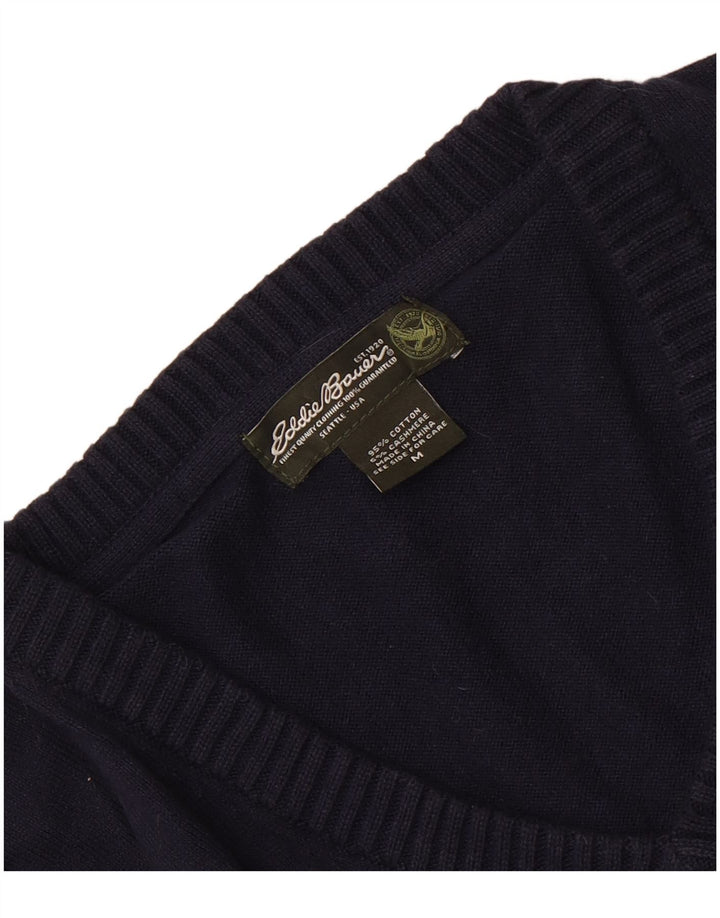 Eddie Bauer Ανδρικό πουλόβερ με λαιμόκοψη με λαιμόκοψη, μεσαίο μπλε βαμβακερό
