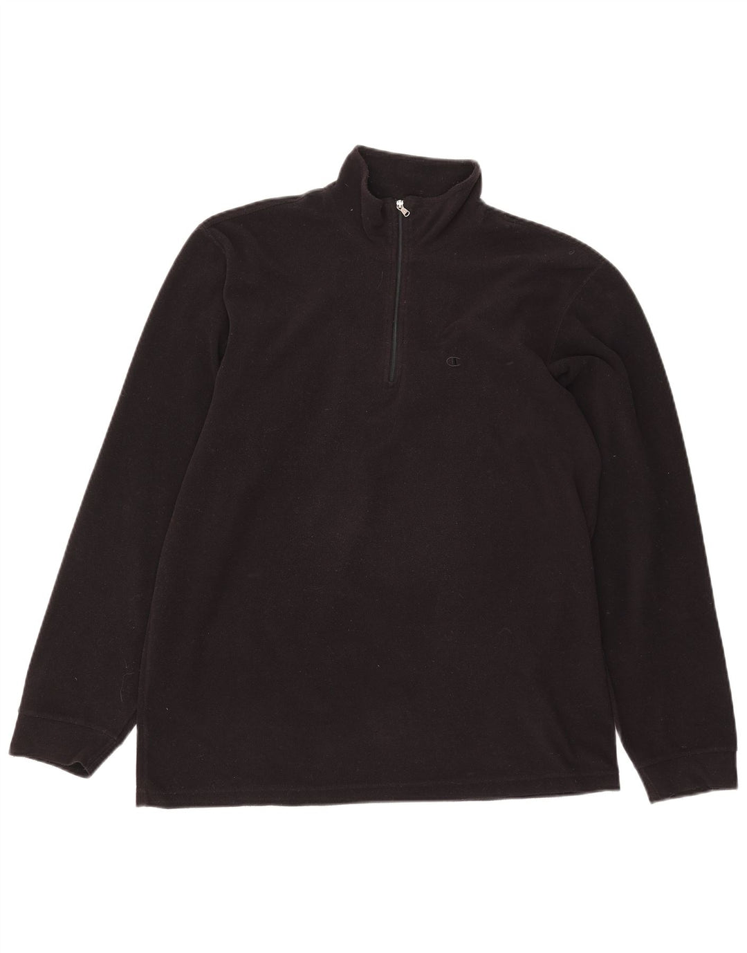 Champion Ανδρικό φερμουάρ Fleece Jumper Μεγάλος Μαύρος Πολυεστέρας