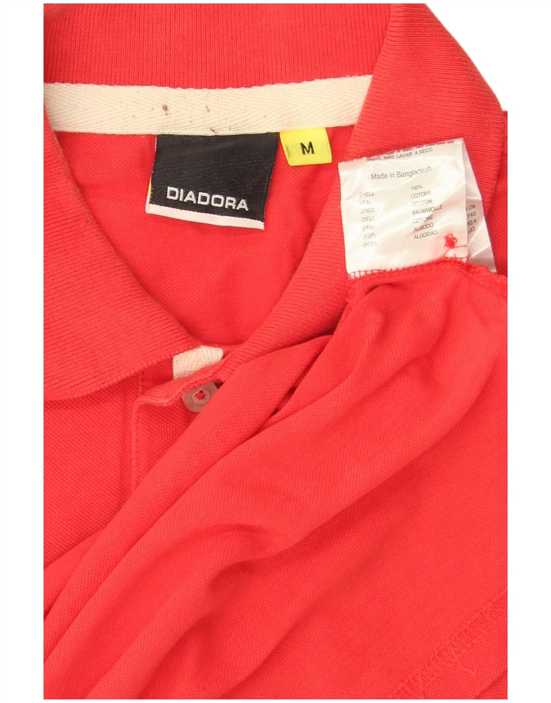 Ανδρικό πουκάμισο πόλο Diadora, μεσαίο κόκκινο βαμβακερό