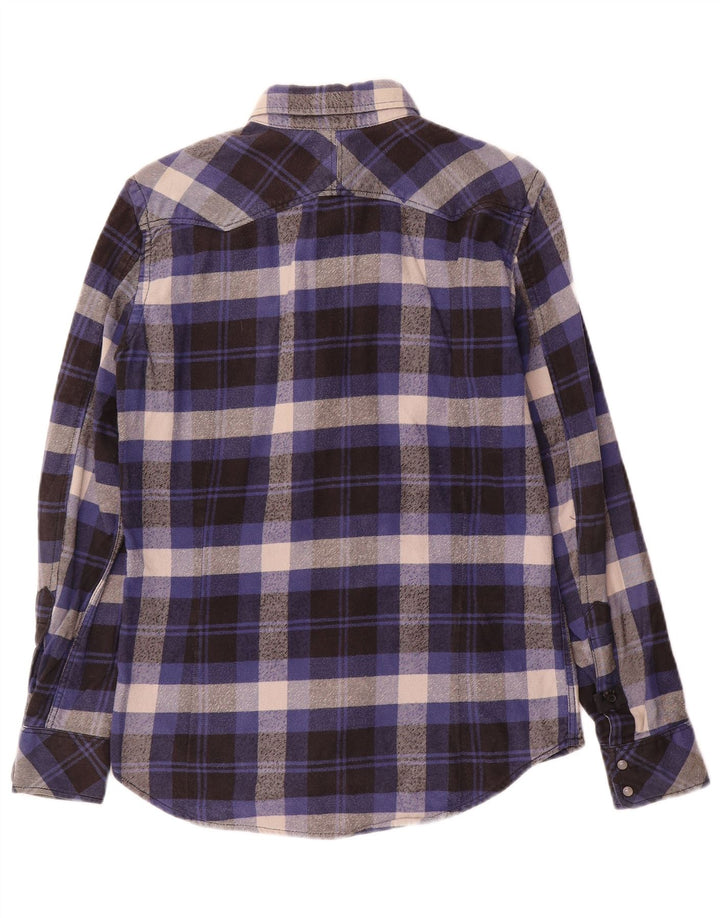 Diesel Ανδρικό Φανελένιο Πουκάμισο Μικρό Navy Blue Check Cotton
