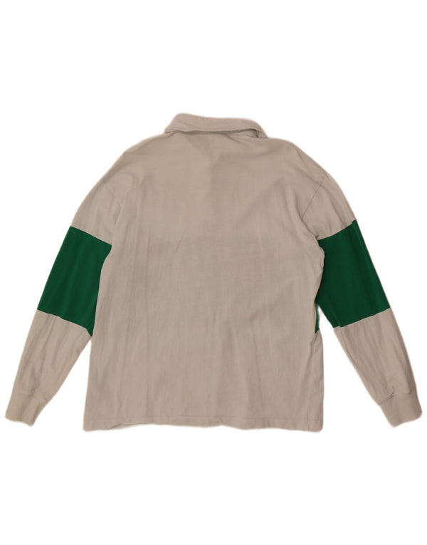 Zara Γυναικείο Harvard Graphic Rugby Polo Shirt UK 16 Large White Colourblock