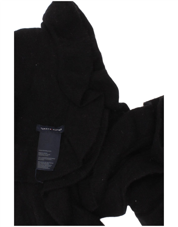 Γυναικείο πλεκτό κασκόλ Tommy Hilfiger με βολάν σε ένα μέγεθος μαύρο κασμίρ