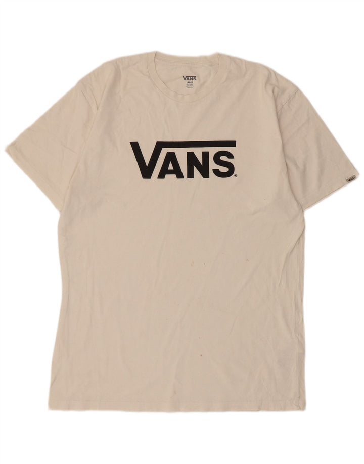 Ανδρικό γραφικό T-Shirt Vans Top μεγάλο λευκό βαμβακερό