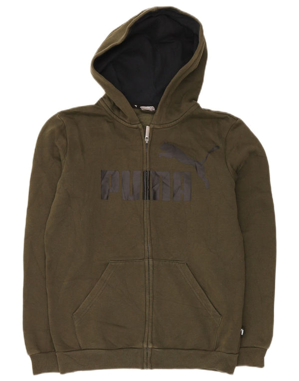 Πουλόβερ PUMA Boys Graphic Zip Hoodie 13-14 ετών Πράσινο βαμβακερό