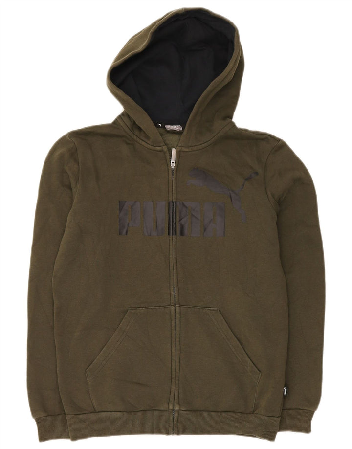 Πουλόβερ PUMA Boys Graphic Zip Hoodie 13-14 ετών Πράσινο βαμβακερό