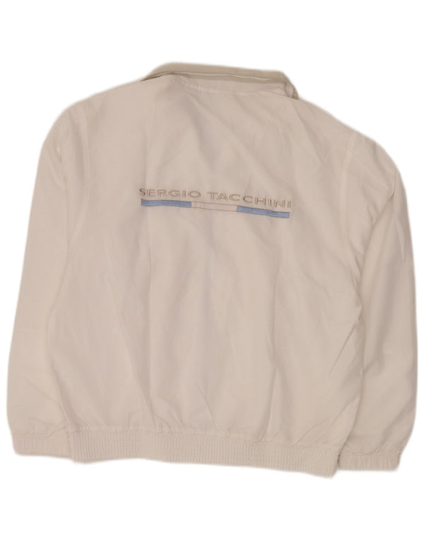 SERGIO TACCHINI Ανδρική φόρμα αθλητικής φόρμας γραφικών Top Jacket Small White Polyester