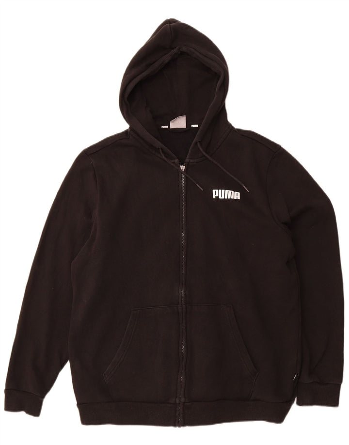 PUMA Mens Zip Hoodie Sweater Large Black Cotton