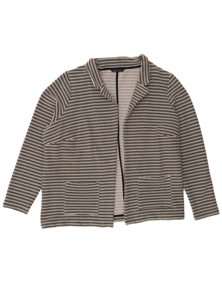 Marks & Spencer Γυναικείο ανοιχτό σακάκι UK 24 4XL Navy Blue ριγέ
