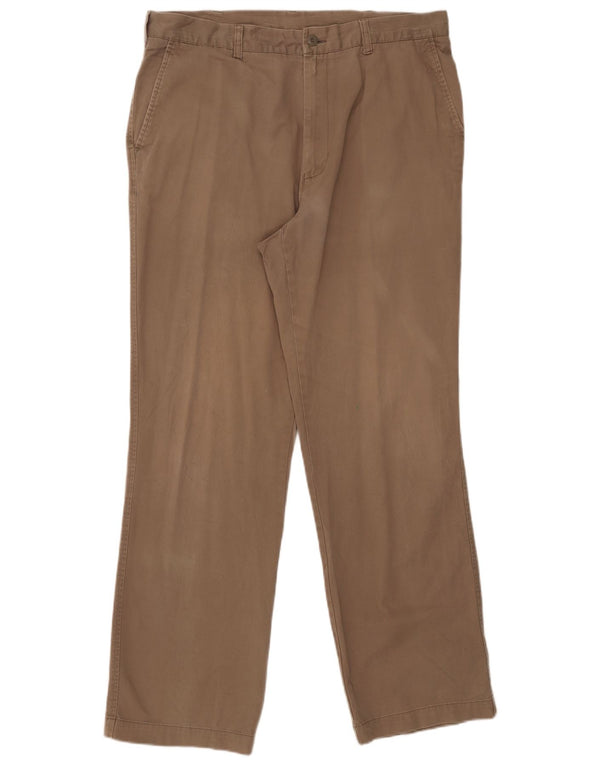 Marks & Spencer Ανδρικό Παντελόνι Chino Straight Blue Harbour W38 L33 Καφέ