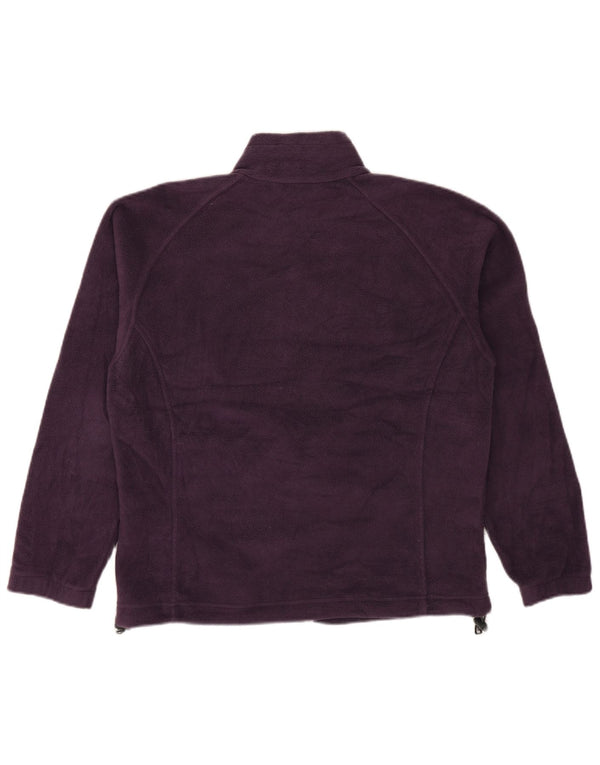 COLUMBIA Γυναικείο μπουφάν φλις μεγάλου μεγέθους UK 16 μεγάλο μωβ πολυεστέρας