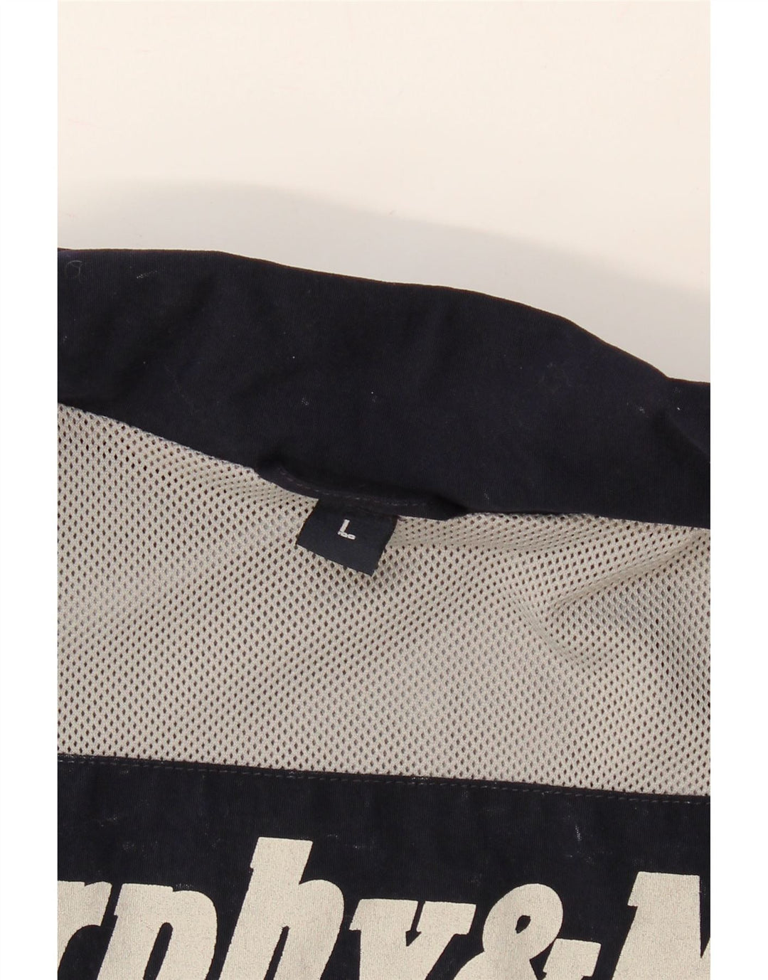 MURPHY & NYE Mens Windbreaker Jacket UK 40 Large Navy Blue Vintage Murphy & Nye and Second-Hand Murphy & Nye from Messina Hembry 