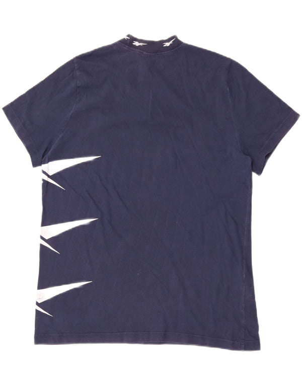 Γυναικείο γραφικό μπλουζάκι Reebok Top UK 16 Large Navy Blue από βαμβάκι